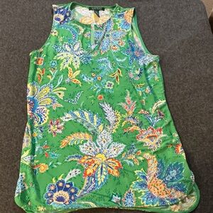 Lauren Ralph Lauren Green Floral Blouse